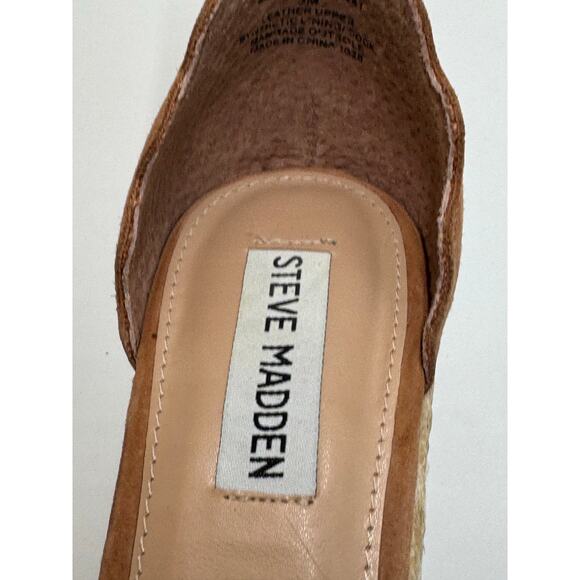 Steve Madden  Susana Camel Suede Espadrille Wedges Size 8 - Picture 6 of 11
